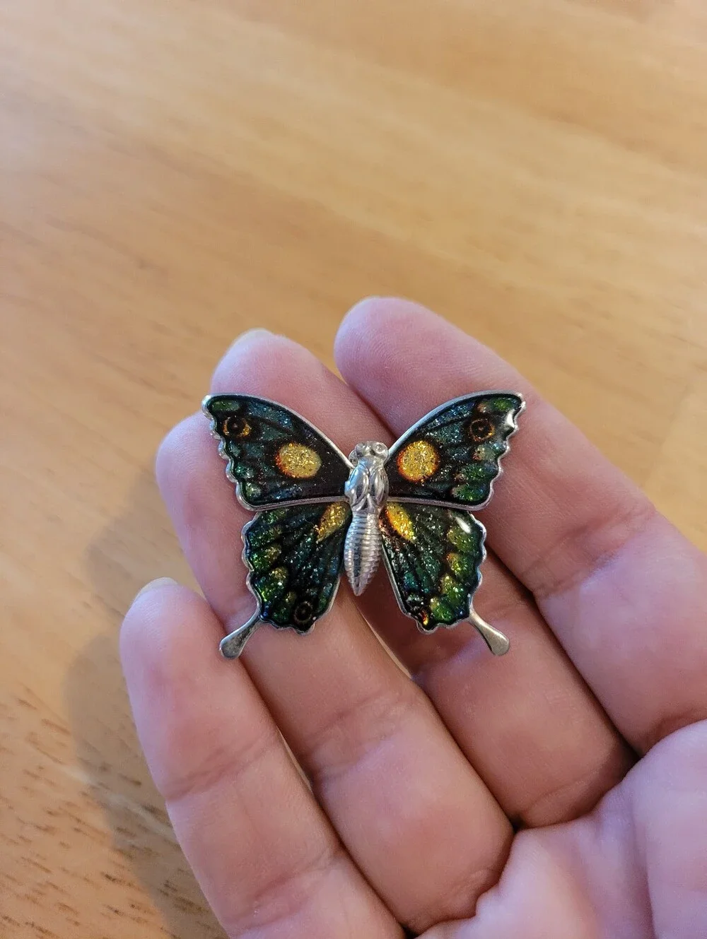 Vintage Enamel Butterfly Brooch